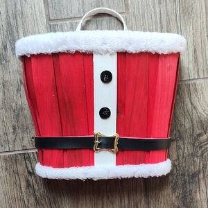 Festive Santa Belt Red Holiday Basket